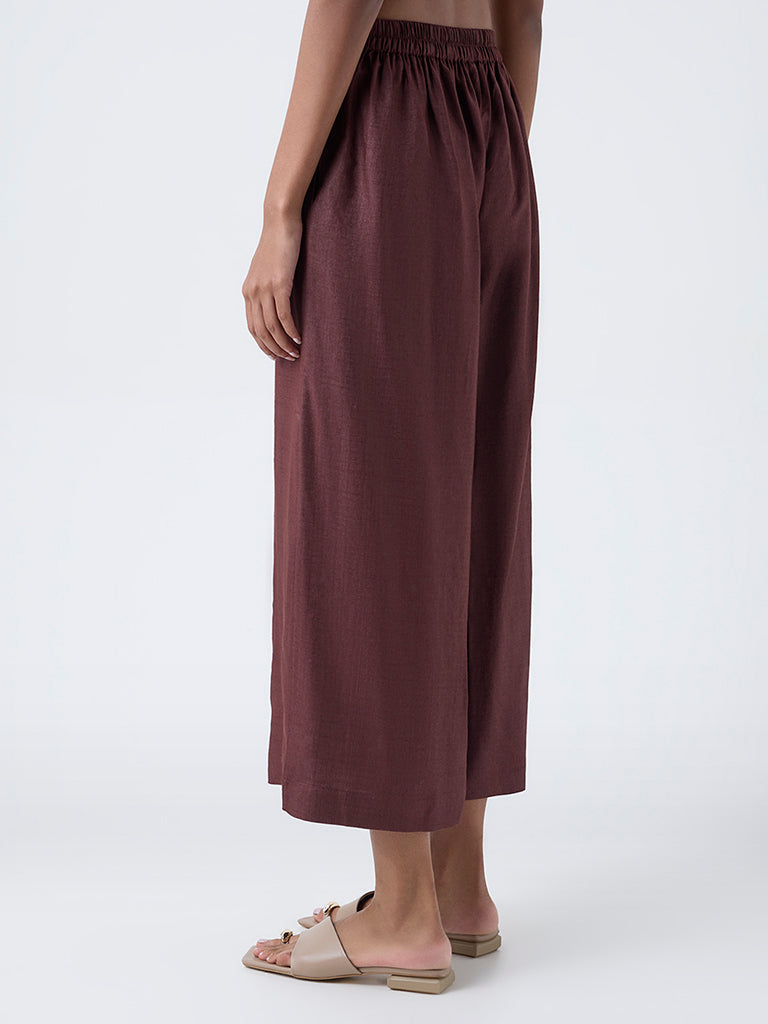 Zuba Wine Solid Palazzos