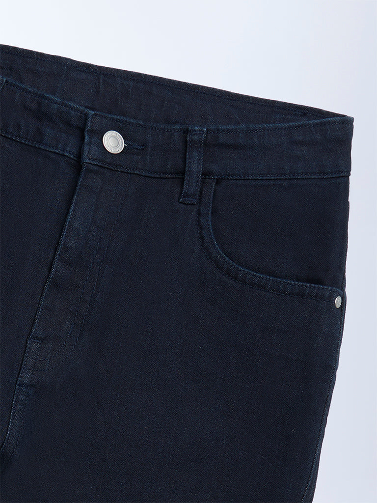 Y&F Kids Girls Black High-Rise Bootcut Jeans