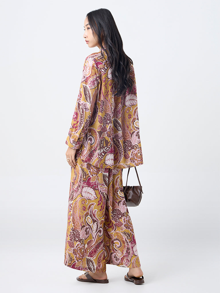 Utsa Mustard Foliage Pattern Tunic