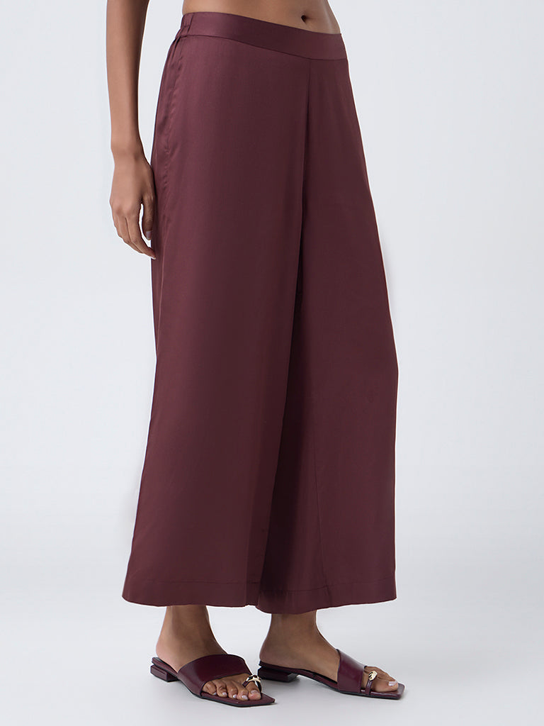 Zuba Brown Solid Palazzos