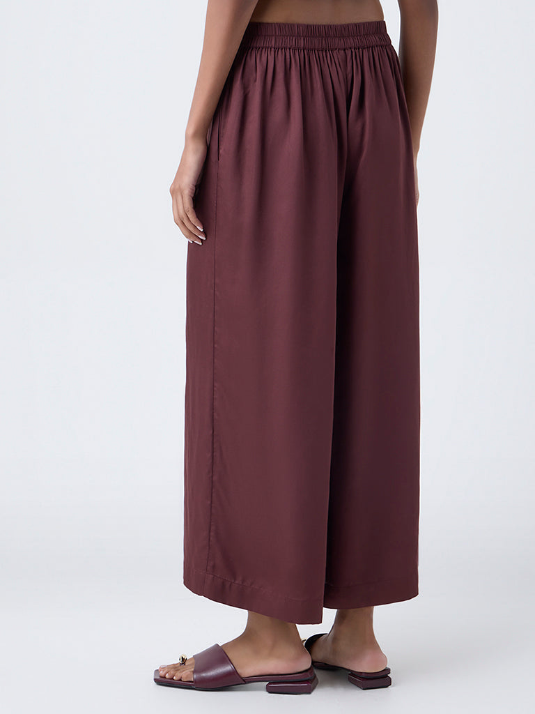 Zuba Brown Solid Palazzos