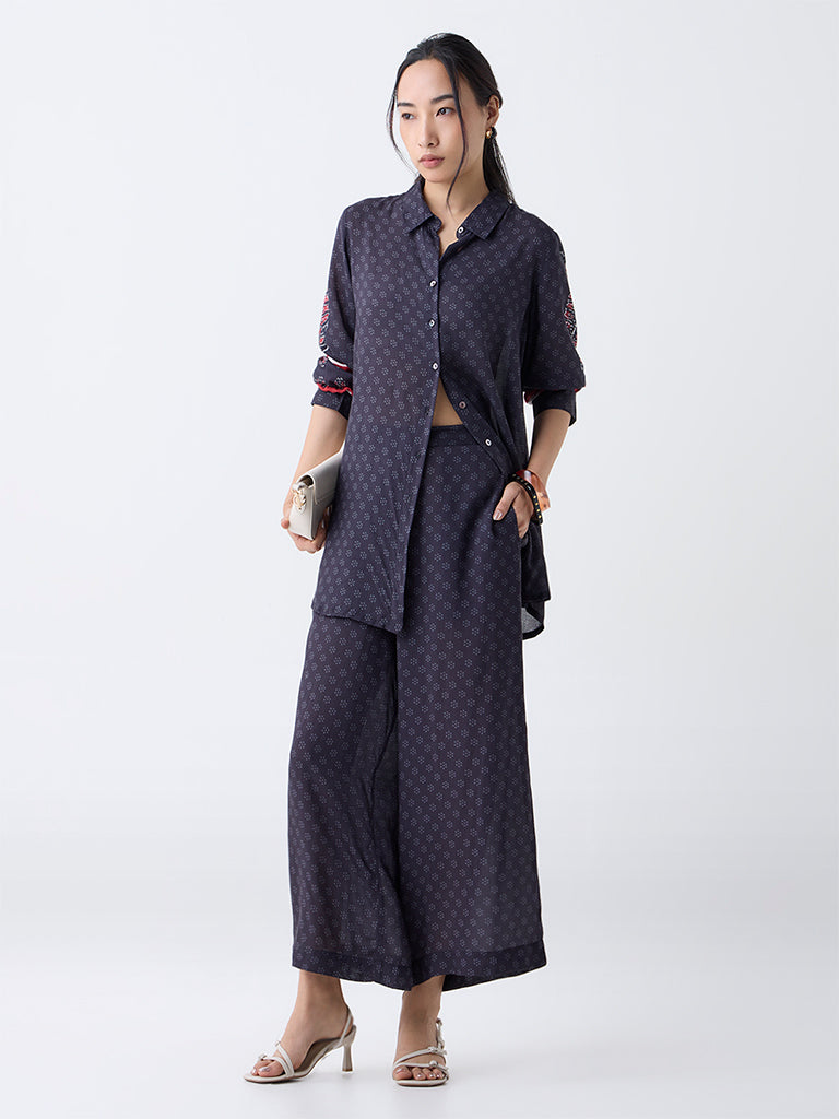 Utsa Black Printed Pants