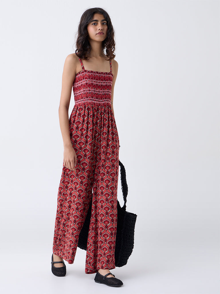 Bombay Paisley Red Printed Jumpsuit