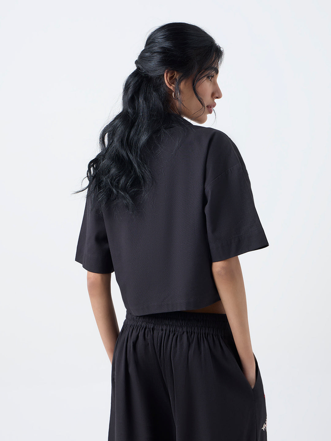 Bombay Paisley Black Embroidered Cotton-Blend Shirt