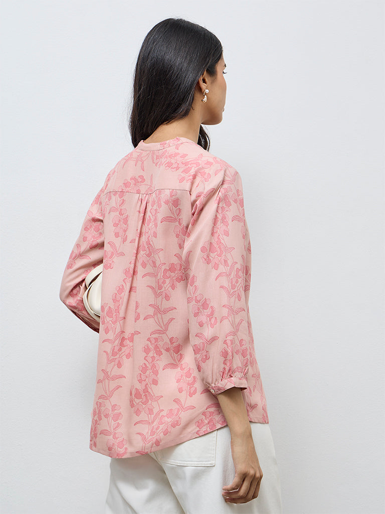 Utsa Pink Floral Printed Tunic