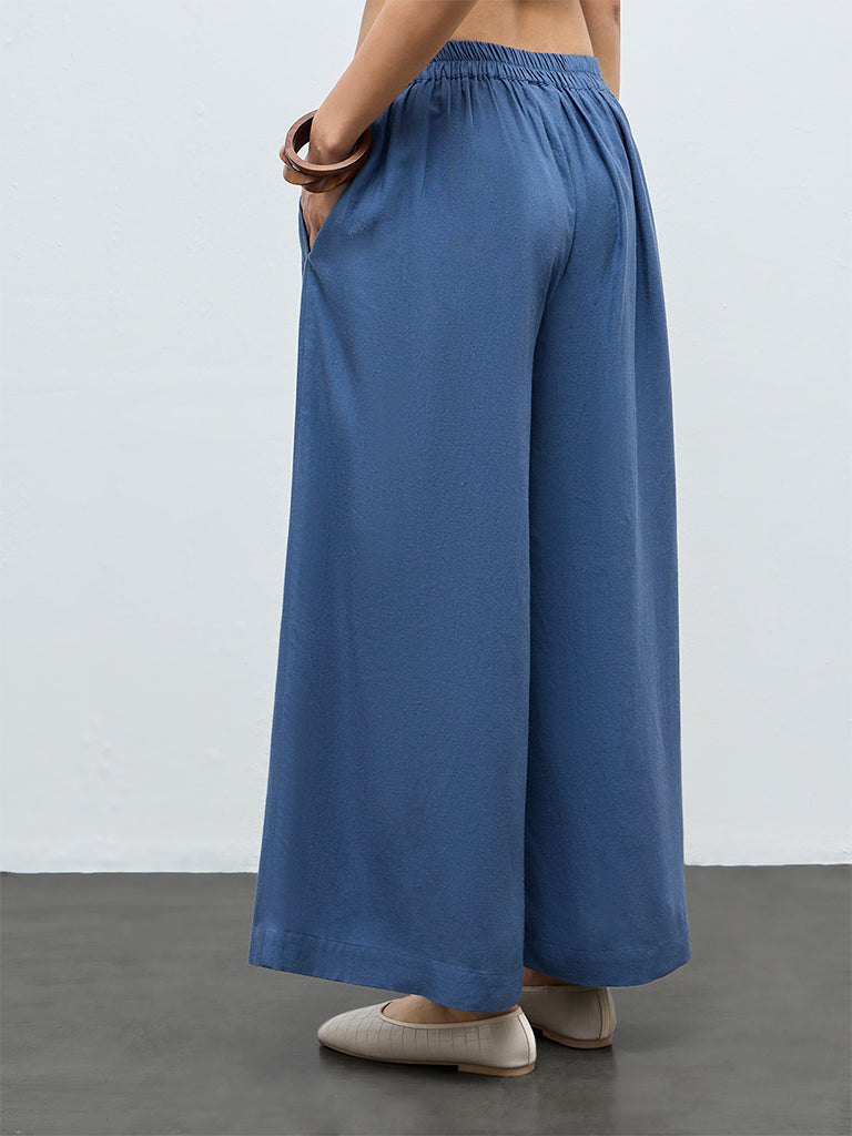 Zuba Indigo Solid Palazzos
