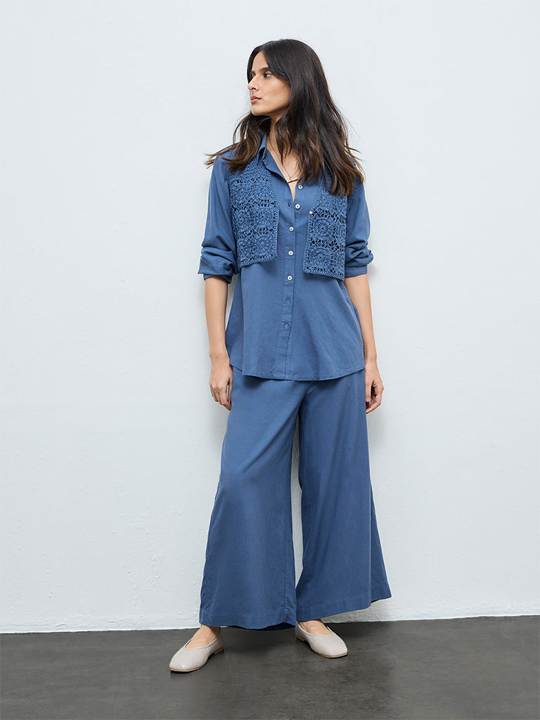 Zuba Blue Crochet Top