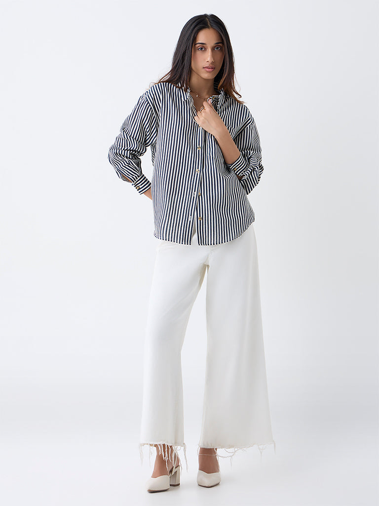 LOV Navy Striped Shirt