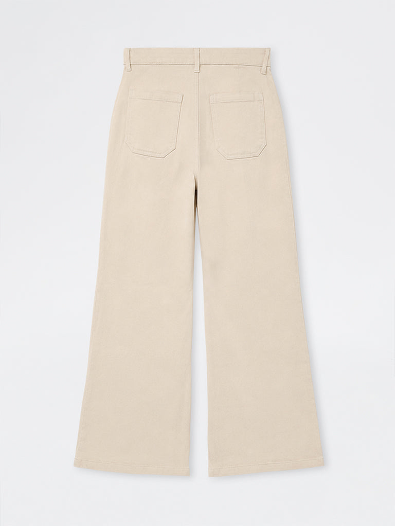 LOV Light Taupe Straight-Fit High-Rise Jeans
