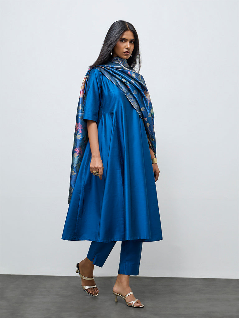 Vark Blue Anarkali Ethnic Set