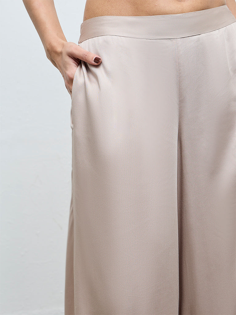 Zuba Light Beige Palazzos