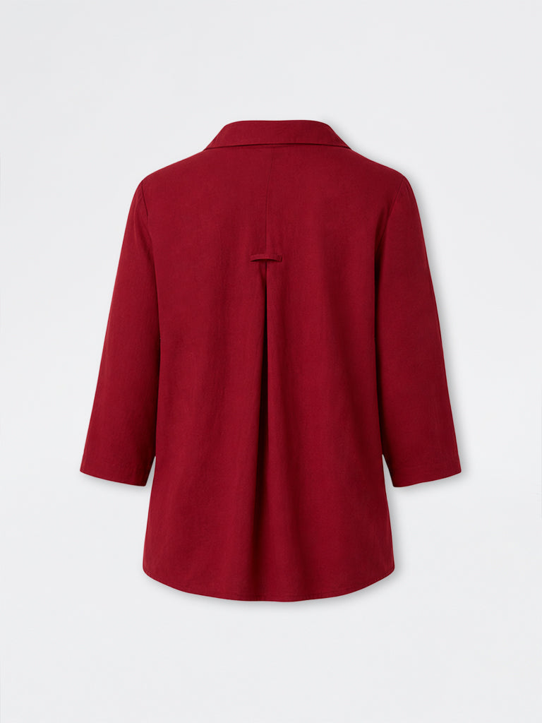 Gia Red Solid Blouse