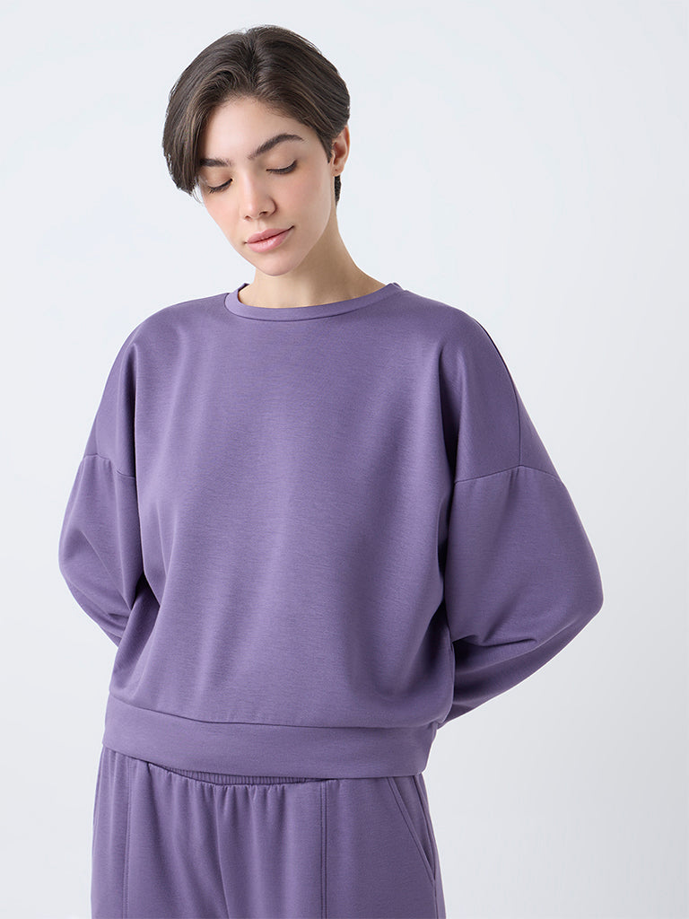 Wunderlove Purple Solid Sweatshirt