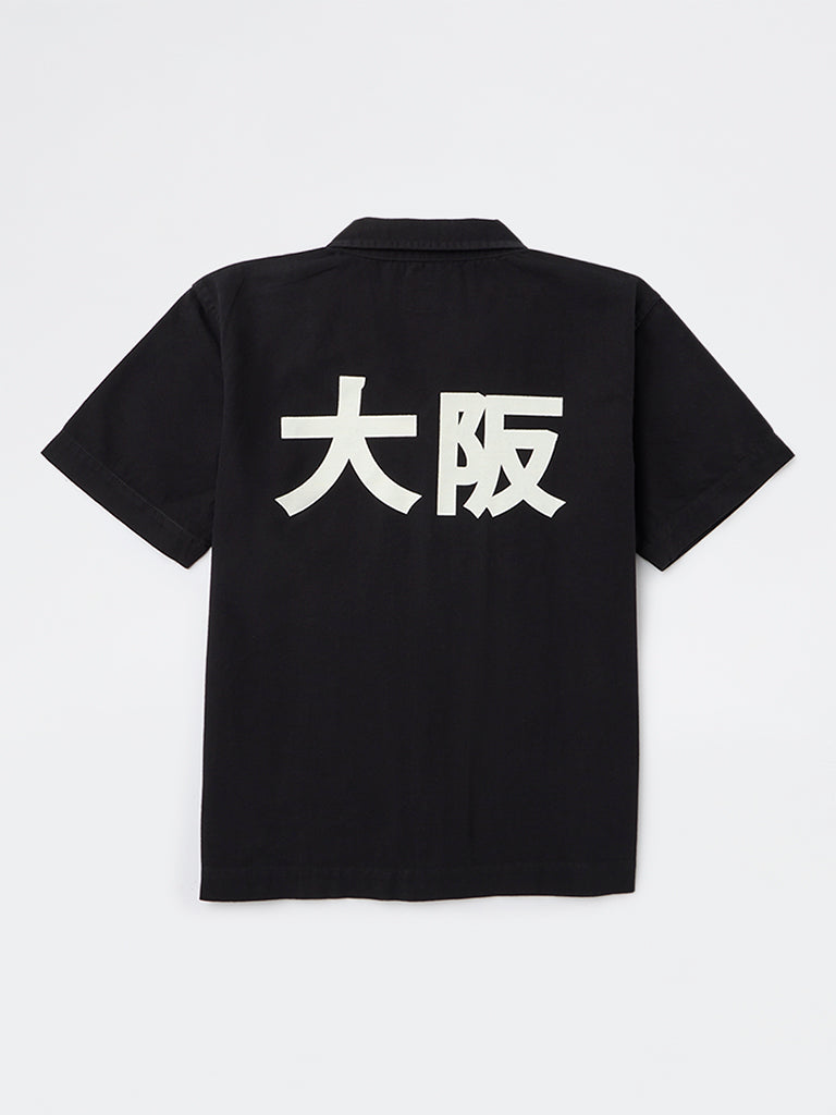 Y&F Kids Boys Black Printed Cotton Shirt