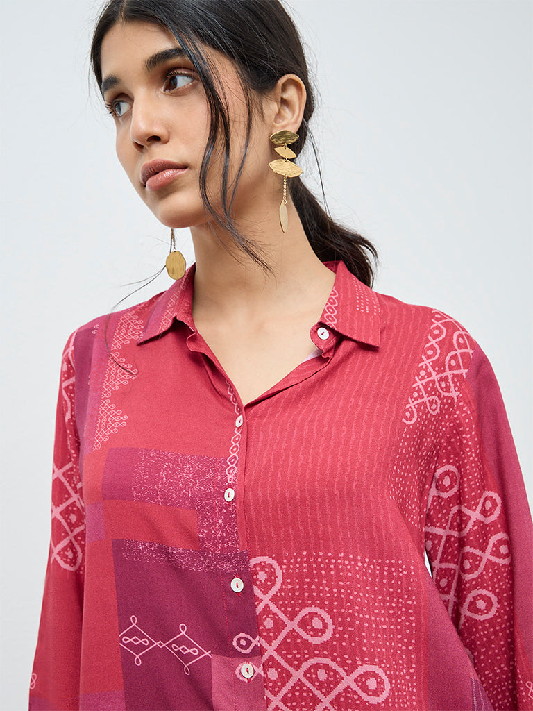 Utsa Red Printed Tunic