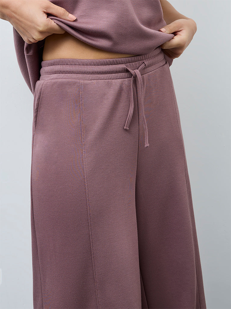 Wunderlove Mauve Solid High-Rise Pants