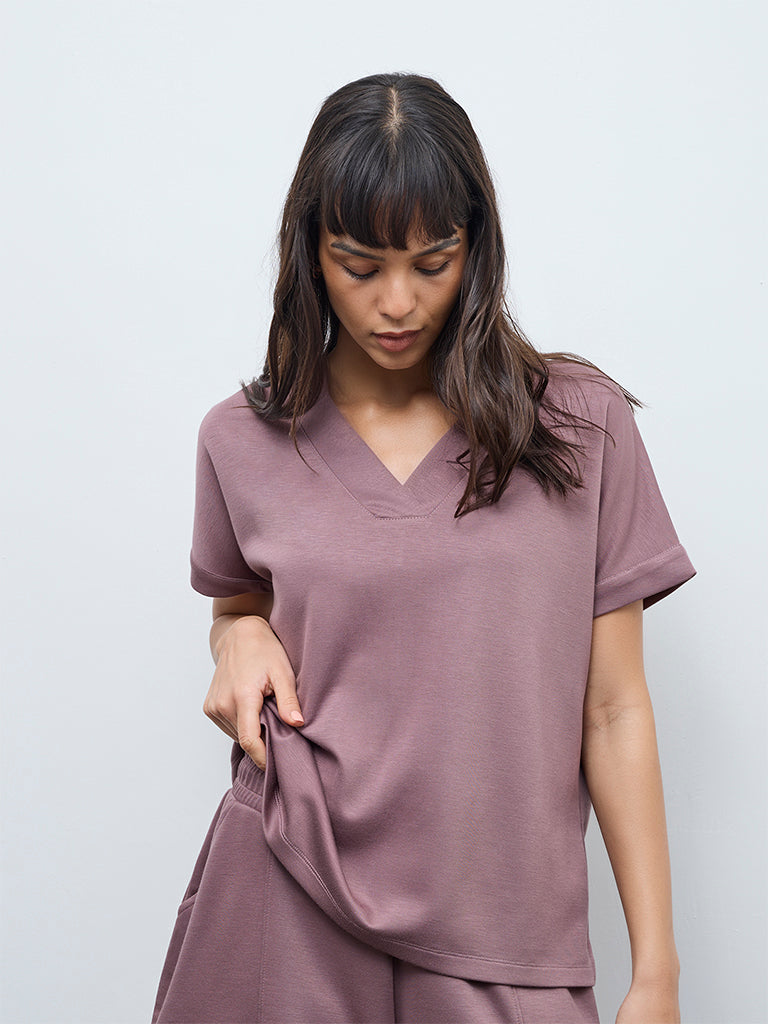 Wunderlove Dark Mauve Solid Top
