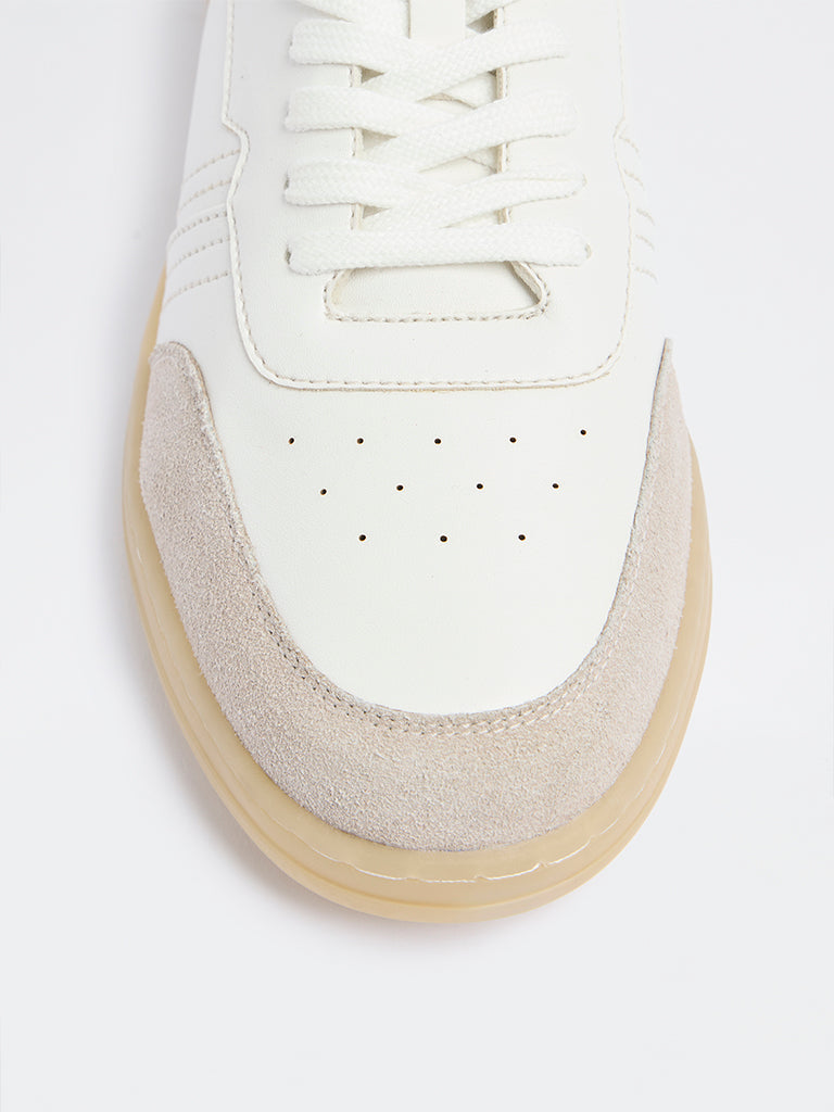 SOLEPLAY White Perforated Lace-Up Sneakers