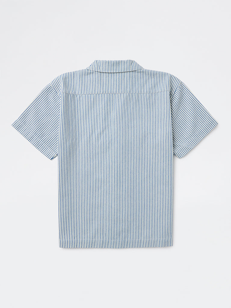 Y&F Kids Boys Blue Striped Shirt