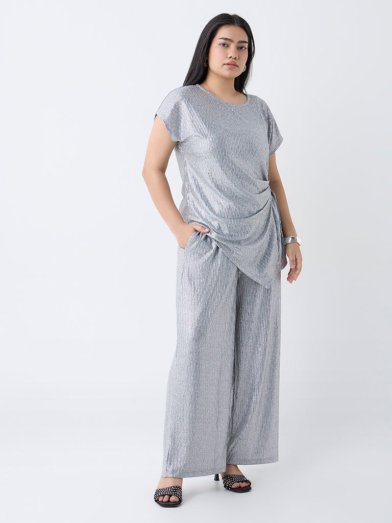Gia Silver Shimmer Detailed Top