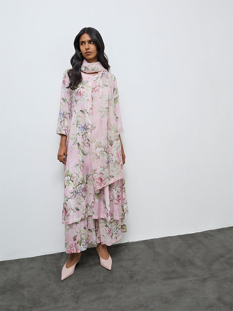 Zuba Pink Floral Palazzos