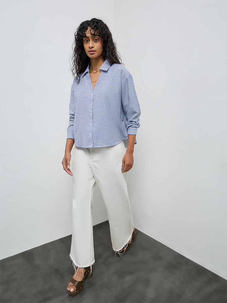 LOV Navy Stripe Shirt