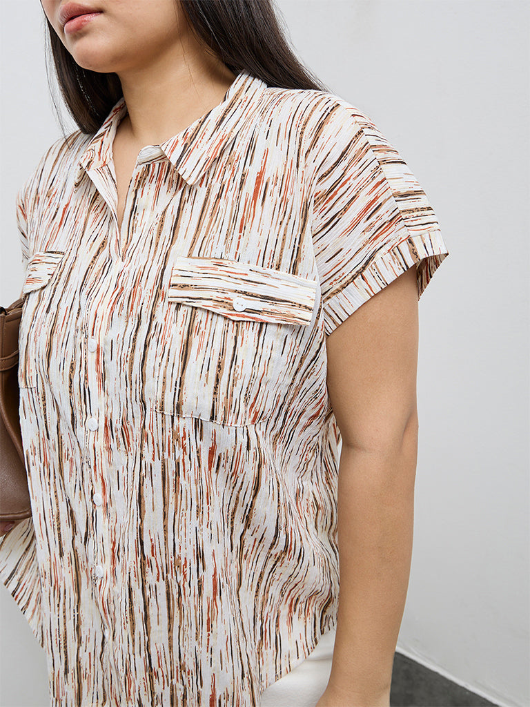 Gia Multicolour Abstract Printed Cotton Shirt