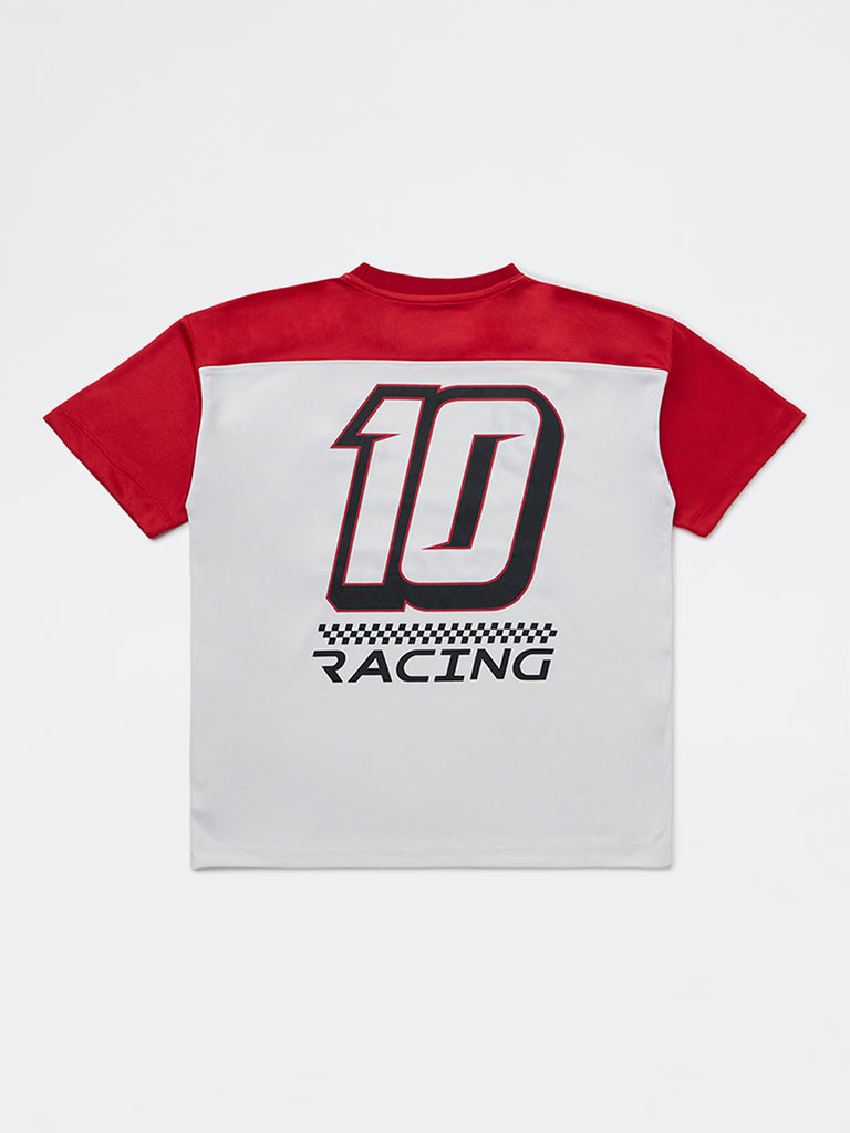 Y&F Kids Girls Red Printed T-Shirt