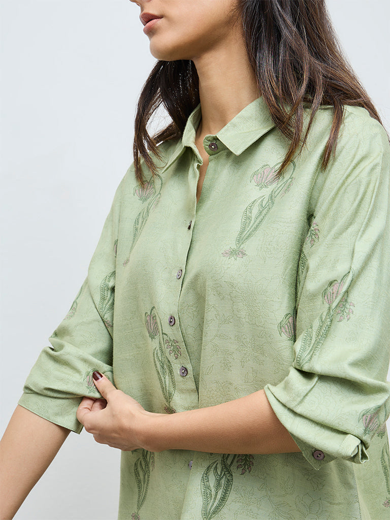 Zuba Green Floral Tunic