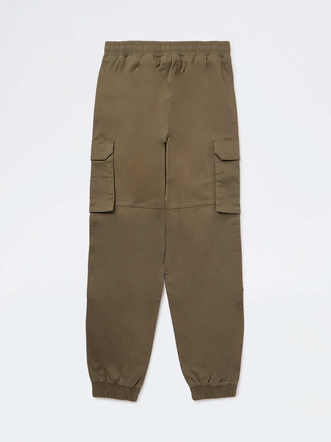 Y&F Kids Boys Olive Mid-Rise Cotton-Blend Joggers