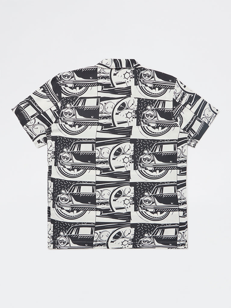 Y&F Kids Boys Black Printed Shirt