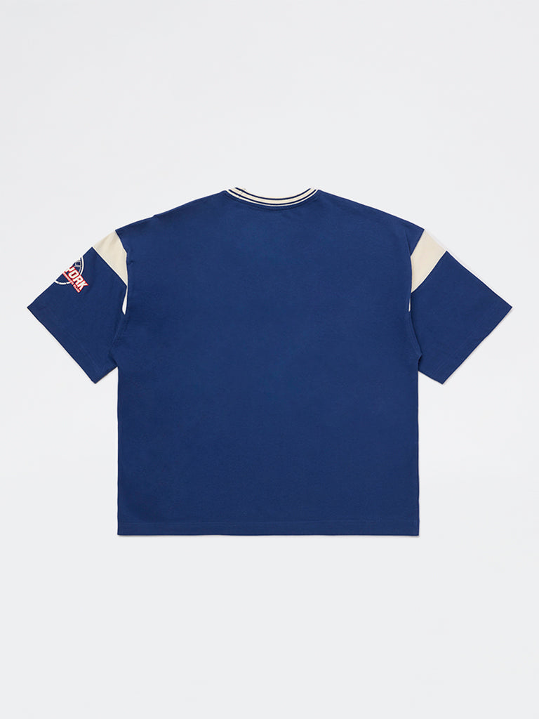Y&F Kids Boys Blue Graphic Printed Cotton T-Shirt