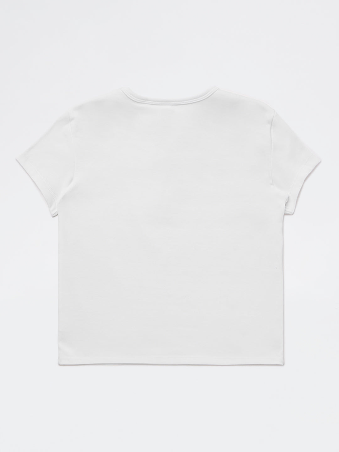 Y&F Kids Girls White Embellished Cotton-Blend T-Shirt