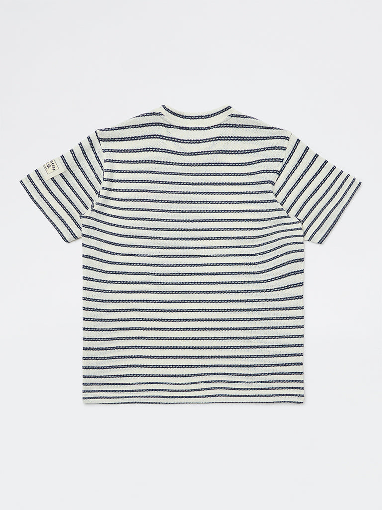 Boys Black Striped T-Shirt