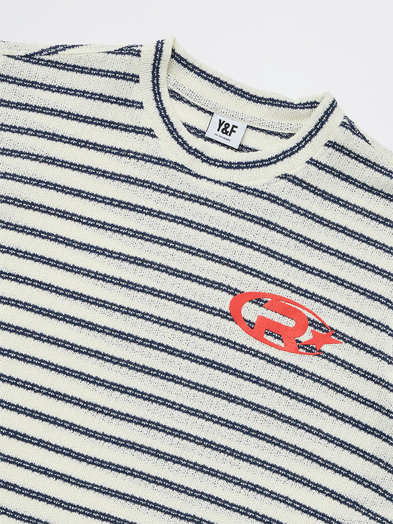 Boys Black Striped T-Shirt