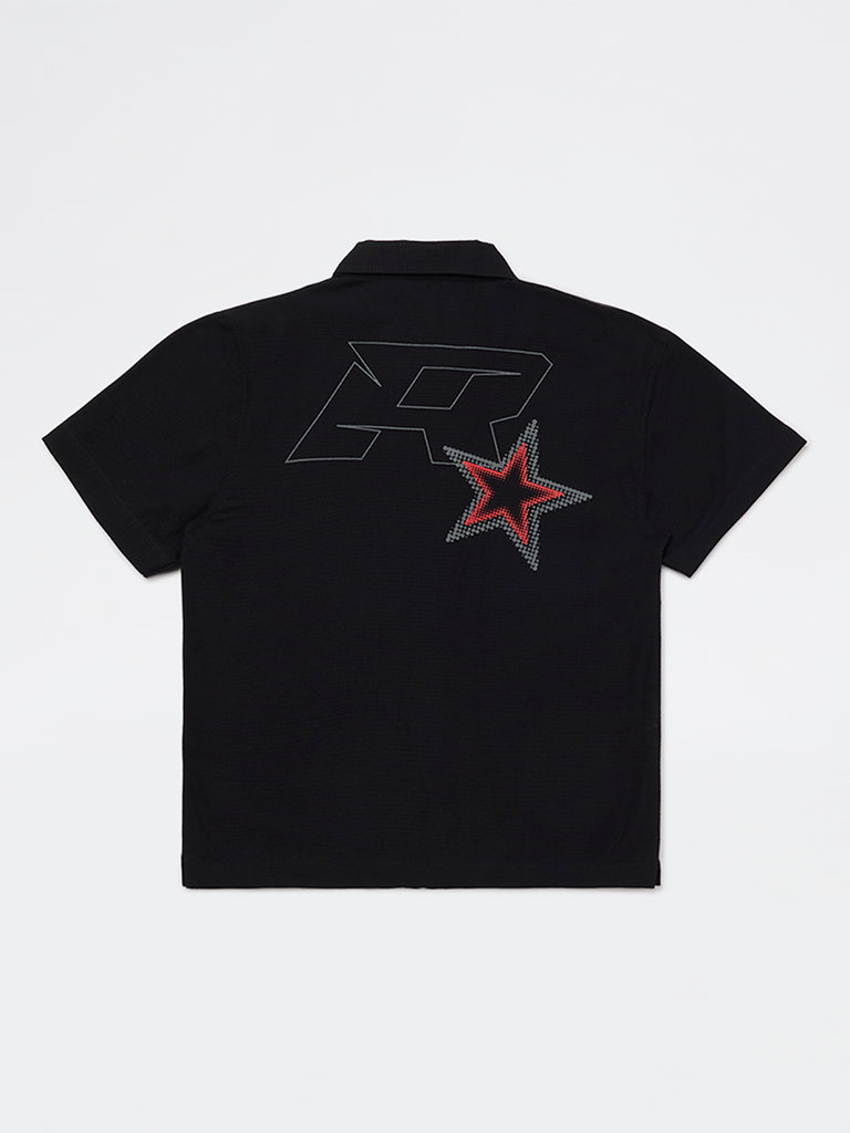 Y&F Kids Boys Black Printed Cotton Shirt