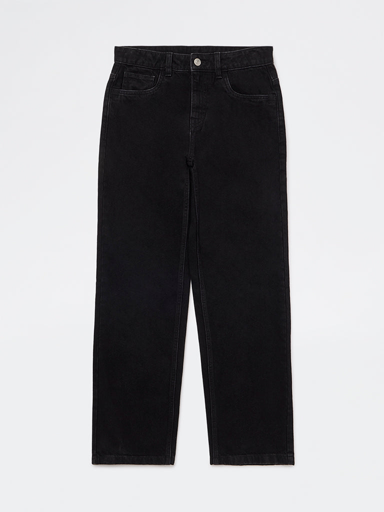 Y&F Kids Boys Black Mid-Rise Jeans