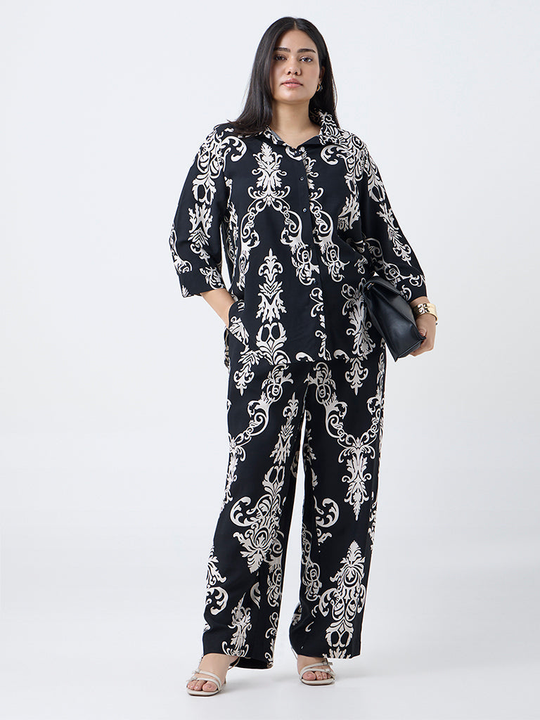 Gia Black Printed Shirt