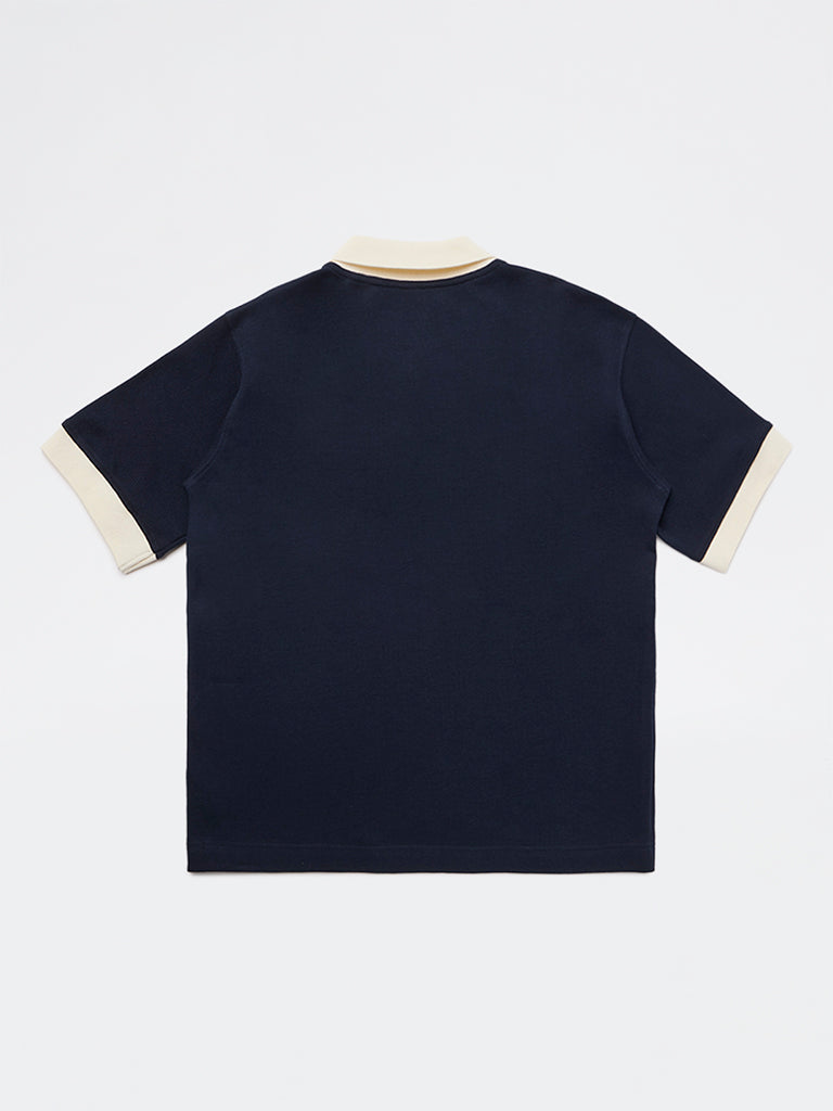 Y&F Kids Boys Navy Text Design Cotton T-Shirt