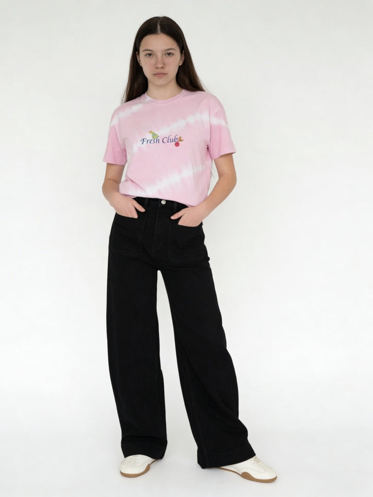 Y&F Kids Girls Black Mid-Rise Relaxed-Fit Jeans