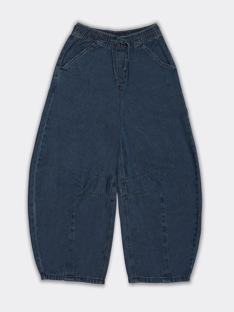 Girls Dark Blue Mid-Rise Full Length Jeans