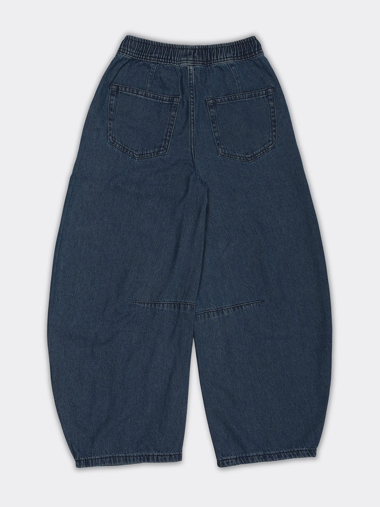 Girls Dark Blue Mid-Rise Full Length Jeans
