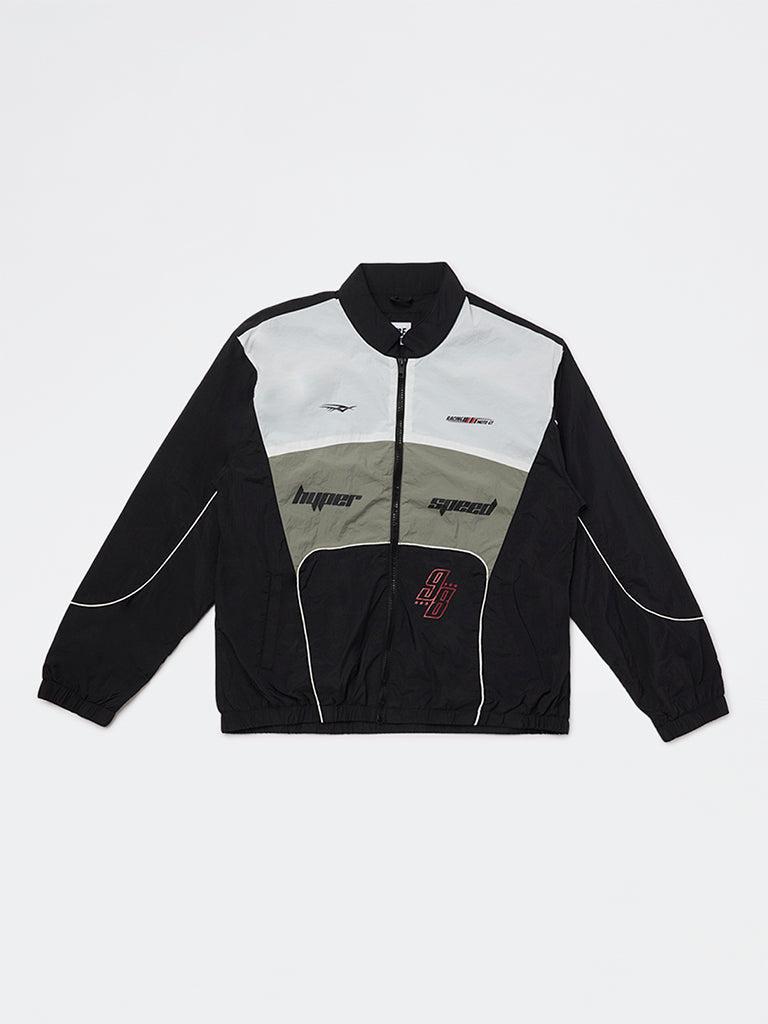 Y&F Kids Boys Black Colour-Blocked Jacket
