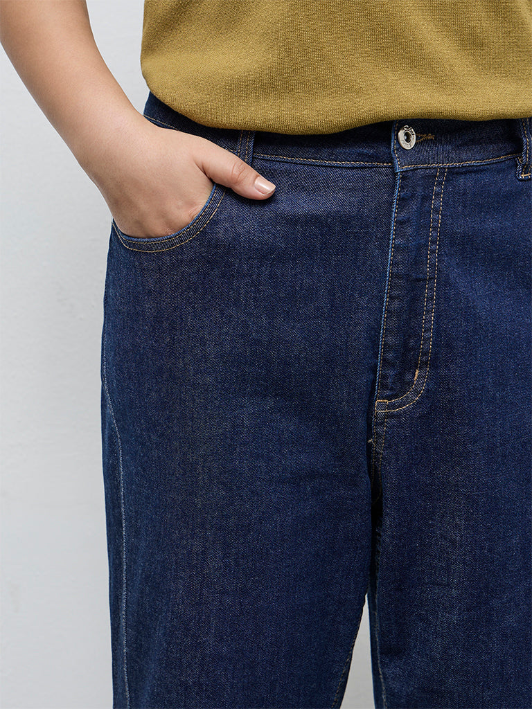 Gia Dark Blue High-Rise Flared Jeans