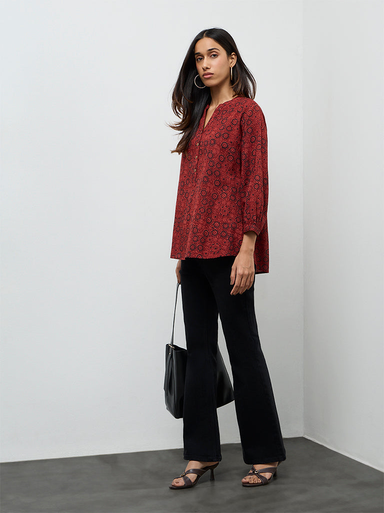 Utsa Rust Printed Tunic