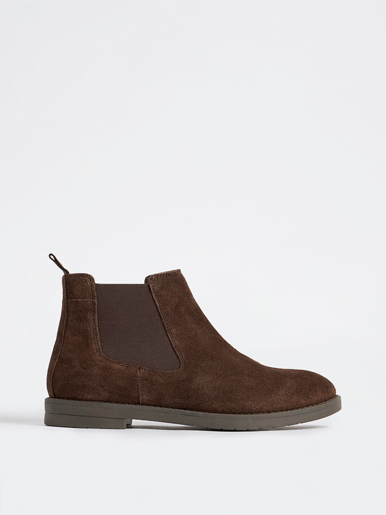 SOLEPLAY Dark Brown Suede Chelsea Boots