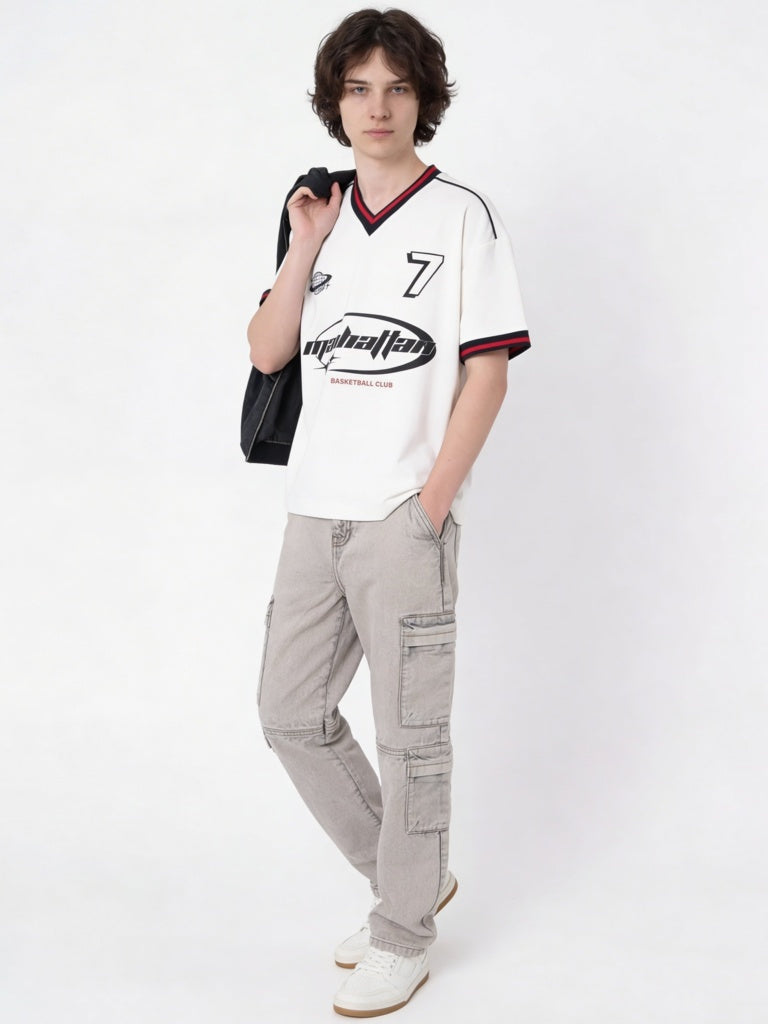 Y&F Kids Boys White Graphic Printed T-Shirt
