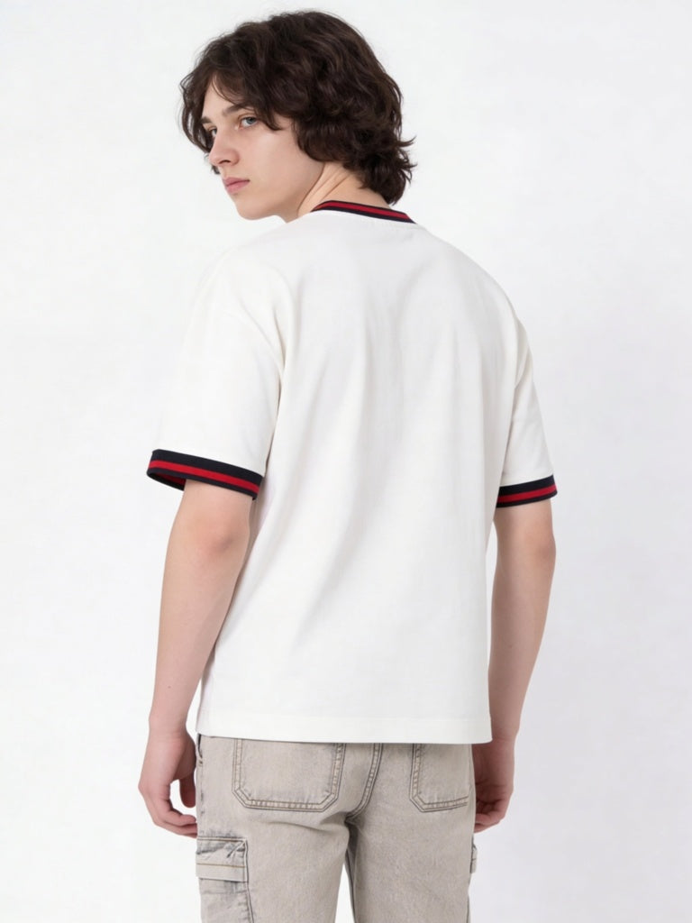 Y&F Kids Boys White Graphic Printed T-Shirt