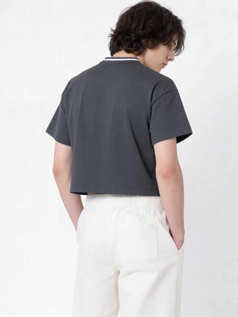 Y&F Kids Boys Dark Grey Printed T-Shirt