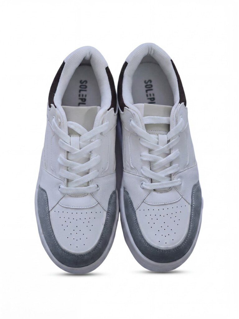 SOLEPLAY Grey Perforated Lace-Up Sneakers